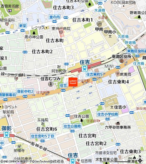 KOHYO住吉店付近の地図